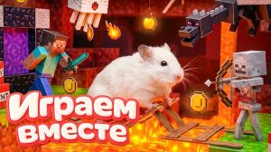 Хомяк попал в МАЙНКРАФТ ЛАБИРИНТ ! Выбираемся вместе ! Видео для детей 🐹⚒️