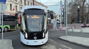 Предновогодняя поездка на тематическом трамвае "Витязь-М" по маршруту А (23.12.2025)