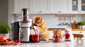 😹Мама кошечка со своим маленьким сыночком делают вкусный гранатовый сок🔥