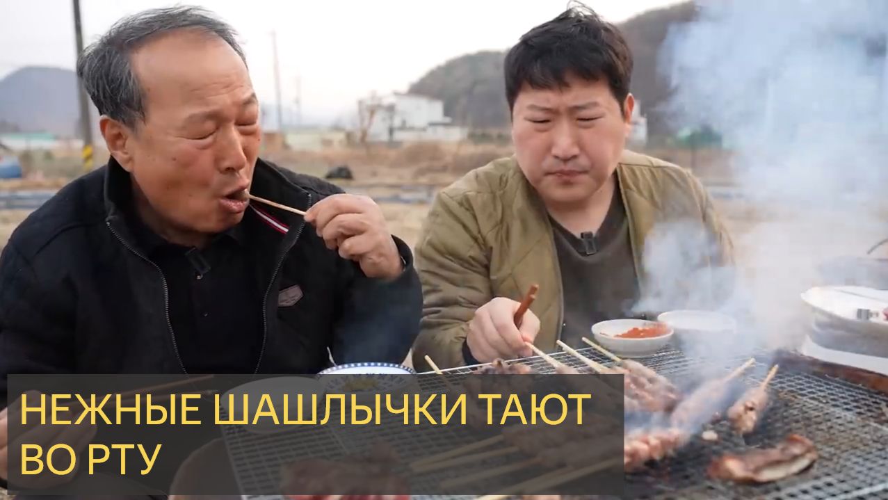 Тает во рту! Нежные шашлычки из ягнёнка и каре на углях с соджу - Mukbang шоу еды