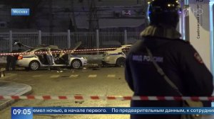 Появились кадры с места взрыва у Савеловского вокзала в Москве.