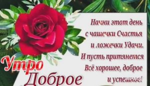 ЗДРАВСТВУЙ, ВТОРНИК. ДОБРОЕ УТРО
