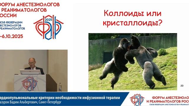 Кардиопульмональные критерии необходим инфузион терапии Мазурок В.А. 2025