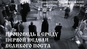 Проповедь в среду первой неделе Великого поста, 25 февраля 2026 год