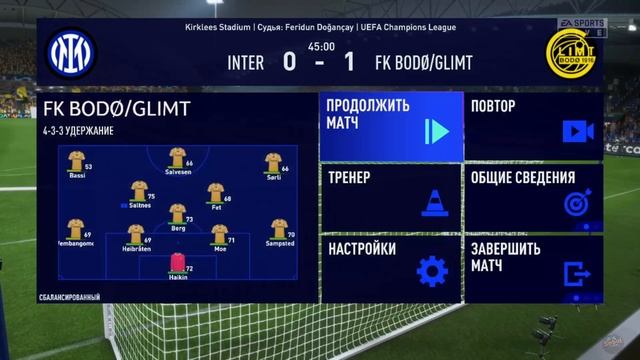 Футбол. Лига Чемпионов. Интер - Будё-Глимт. Обзор матча [FIFA 23] смотреть онлайн