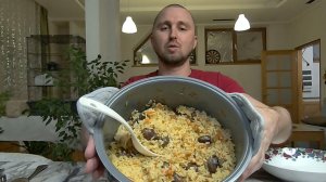 Мукбанг. плов с куриными сердечками, про грибы, про кому что не нравится.