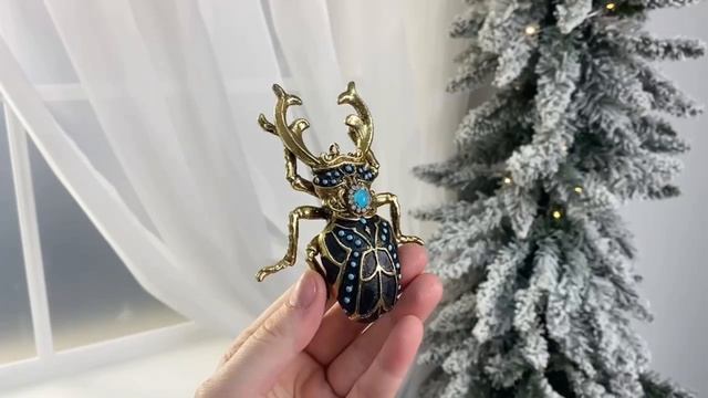 Елочная игрушка ЖУК - МАГИЯ ВОСТОКА с бирюзой, полистоун, 10 см, 685027-85-2 смотреть онлайн