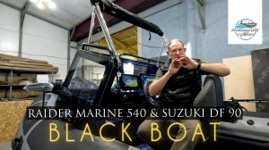 Алюминиевый риб 540 с лодочным мотором Suzuki 90 оснащение в стиле black.