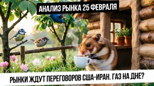 Анализ рынка 25 февраля. Экспирация в газе. Газ на дне, дальше вверх? Рынок РФ торгуется вправо?