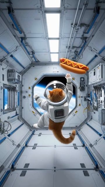 Рыжий котик в космосе