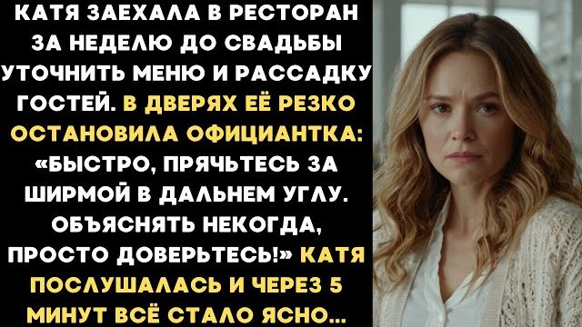 Быстро, прячьтесь за ширмой! - прошептала официантка. Катя послушалась и через 5 минут всё поняла... смотреть онлайн