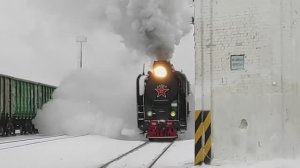 Шуя, прибытие ретро поезда, Рождество, (январь 2021 год)