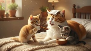 Мама заболела, а котята взяли заботу о ней в свои лапки 💛 | Трогательная история
