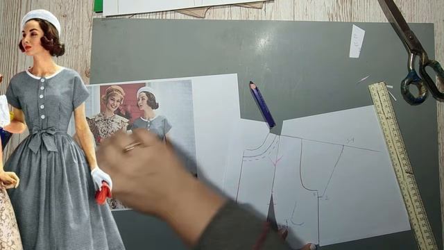 Моделирование. Платье в стиле 60-х в современном варианте. Выкройка № 1971. смотреть онлайн