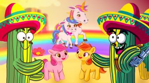 Единорожки (7 серия) 🦄 Кактусы-БАНДИТЫ 🌵Тайна Свирепого Бандита 🔫Кто спасет маленьких Пони? 🐴