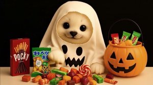 Хэллоуин тюленя🎃👻 Костюм ручной работы и сладость или шалость 🦭✨