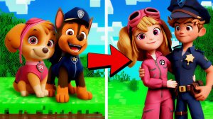 😂 ЩЕНЯЧИЙ ПАТРУЛЬ СТАЛИ ЛЮДЬМИ В МАЙНКРАФТ?!