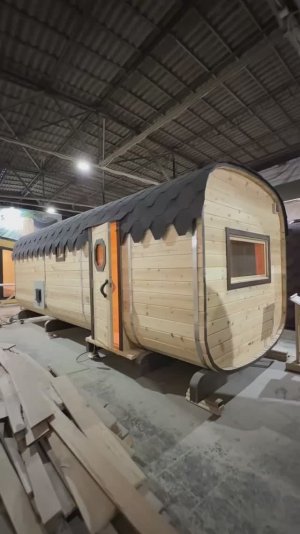 🎥Обзор: Большая баня-бочка «Квадро» 6*2.15м от компании DSV Group