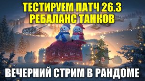 Тестируем патч 26.3 и ребаланс техники - Вечерний стрим в рандоме #tanksblitz
