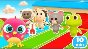 Совенок ХопХоп и дятел ТукТук играют в домик для зверей! Развивающие мультики для малышей