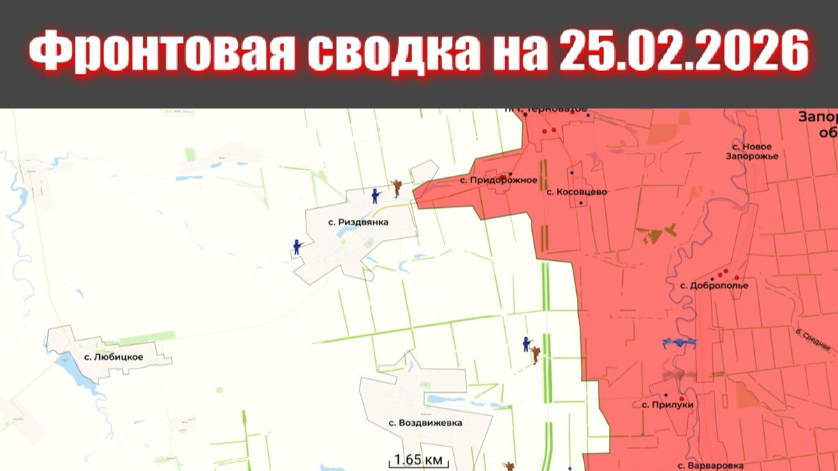 Сводка СВО сегодня, 25 февраля 2026 года — Карта боевых действий на Украине сейчас смотреть онлайн