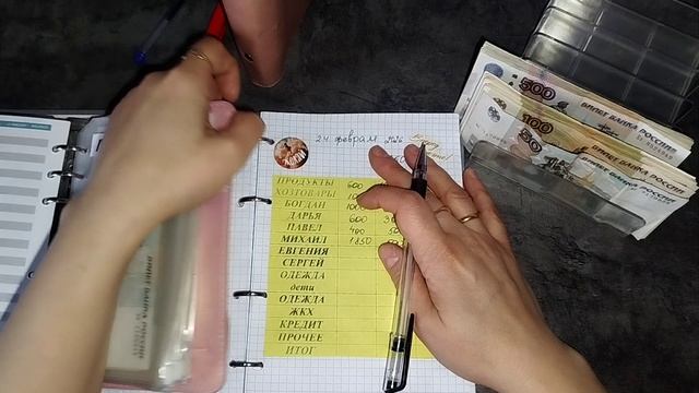 #49 РАСПРЕДЕЛЕНИЕ ПО СИСТЕМЕ КОНВЕРТОВ. ФЕВРАЛЬ.ОСТАТКИ ЗАРАБОТНОЙ ПЛАТЫ 20 750РУБ