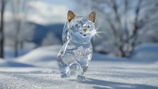 Кристальная кошка и времена года в 4к✨ Тихое путешествие по миру. Наглядно для деток