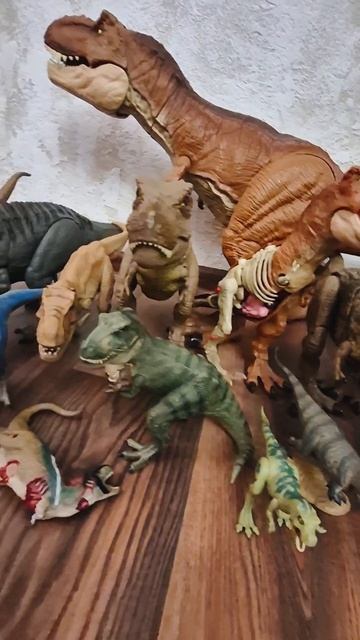 Моя коллекция Тираннозавров рекс #динозавр #mattel #jurassicworld