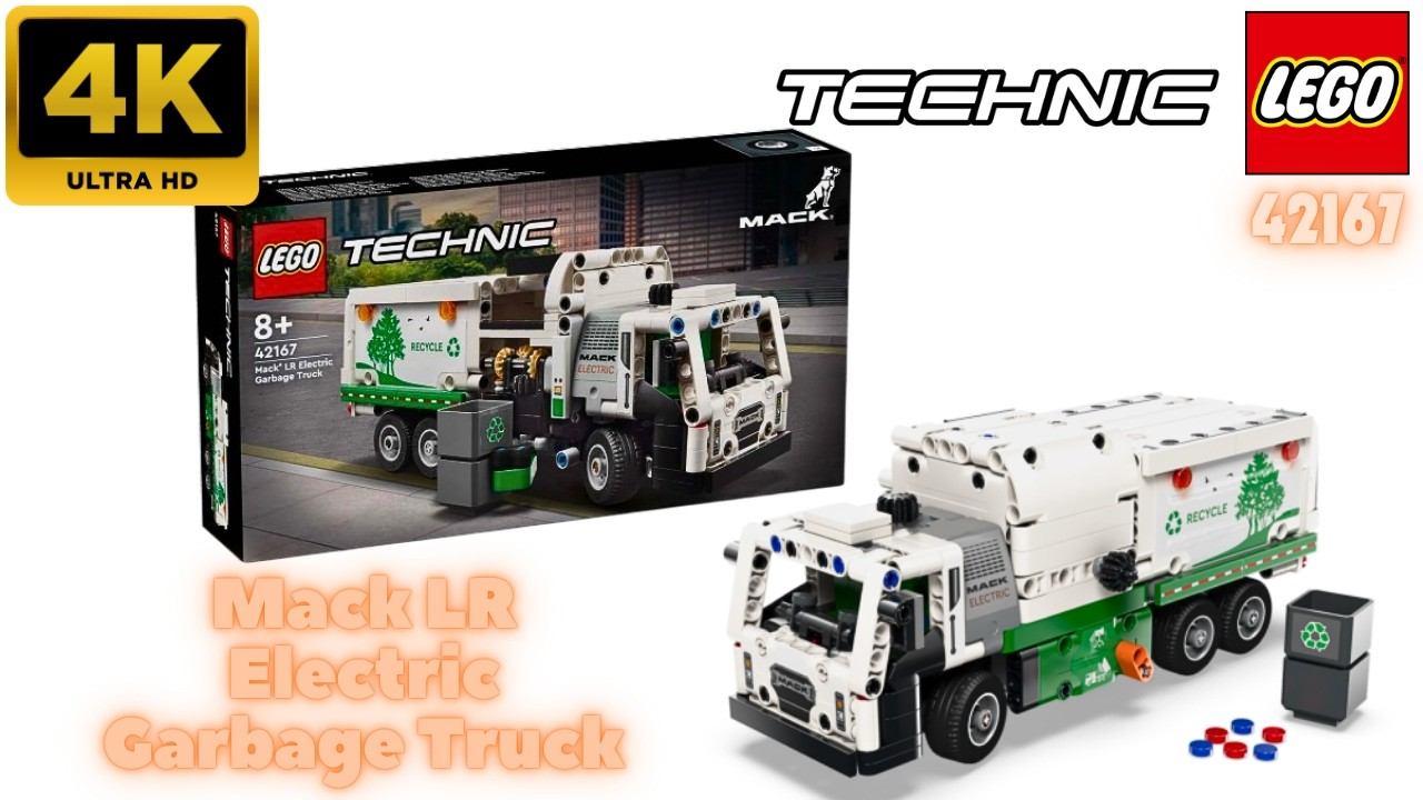 LEGO Technic 42167 Mack LR Electric Garbage Truck. Unboxing (4K)