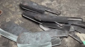Процесс изготовления мясного ножа из старых рессор.