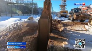 На улице Родионова метростроевцы начали укреплять котлован для будущих оборотных тупиков