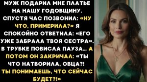Муж подарил мне платье на нашу годовщину. Спустя час позвонил: «Ты что натворила, овца?!»