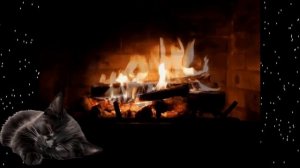 С теплом у камина. Потрескивание огня в камине и звуки метели