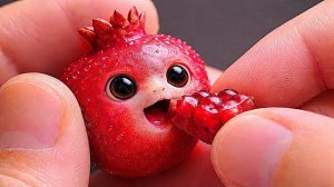 🍿 Милые крошечные фруктовые малыши пробуют настоящие фрукты 🍍✨ часть 2