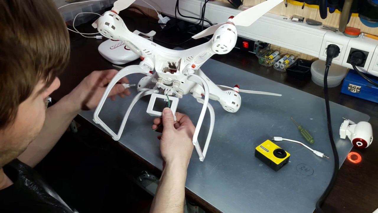 SYMA X8 . Ставим экшн камеру. А стоит ли....