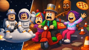 Сборник КОСМИЧЕСКИЕ ПРИКЛЮЧЕНИЯ в РОБЛОКС: СБЕГАЛИ от ТУНГ ТУНГА и УРОНИЛИ ПЛОХУЮ ПИЦЦУ! ПАПА ДОЧКА