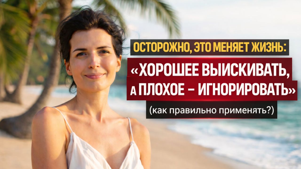 Техника: «Хорошее выискивать, а плохое – игнорировать» - Как это работает В ЖИЗНИ?