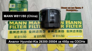 Распил масляного фильтра MANN W811/80 (China)