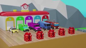 Раскрась машинки разноцветными цветами! Детские стишки и песенки для детей