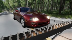 BeamNG Drive - Массивная авария с использованием шипованной ленты и столкновения автомобилей