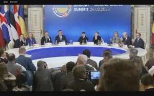 Президент Украины Владимир Зеленский и лидеры стран Северной Европы и Балтии, 24 февраля 2026 года