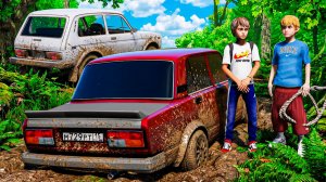 ВИТЯ ОПЕР ЗАСТРЯЛ НРА СЕМЕРКЕ В ГРЯЗИ В ЛЕСУ ! ГРИША ЕДЕТ СПАСАТЬ - ЖИЗНЬ ПЕРЕКУПА В GTA 5