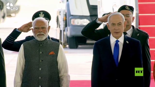 استقبال حافل لرئيس الوزراء الهندي ناريندرا مودي في مطار بن غوريون смотреть онлайн