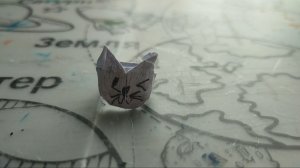 Кольцо с котиком оригами