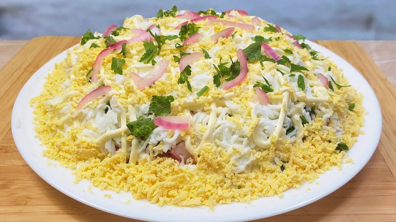 САМА НЕЖНОСТЬ! Быстрый Праздничный за Пару МИНУТ Салат "СНЕЖАНА" !! смотреть онлайн