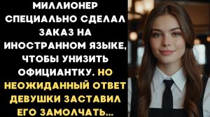 Миллионер сделал заказ на иностранном языке, чтобы унизить официантку. Но ответ девушки заткнул его