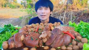 #MUKBANG🍗 Тушёные свиные ножки, лапша и свежие овощи! 🥬ASMR МУКБАНГ ЕДА ОБЖОР ОБЕД ЕДА НА КАМЕРУ