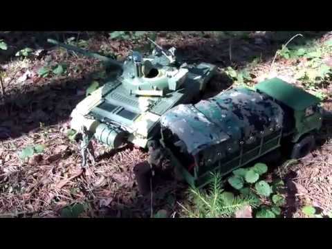 WPL B-24 Газ 66 шишига и Т 72 . Весенний лес.