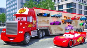 Изучаем цвета с Маккуинам, Грузовиком Мак и других транспортных средств — Забавная песенка для детей