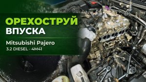 Mitsubishi Pajero 3.2 дизель 4M41: орехоструйная очистка впускных клапанов, коллектора— до и после